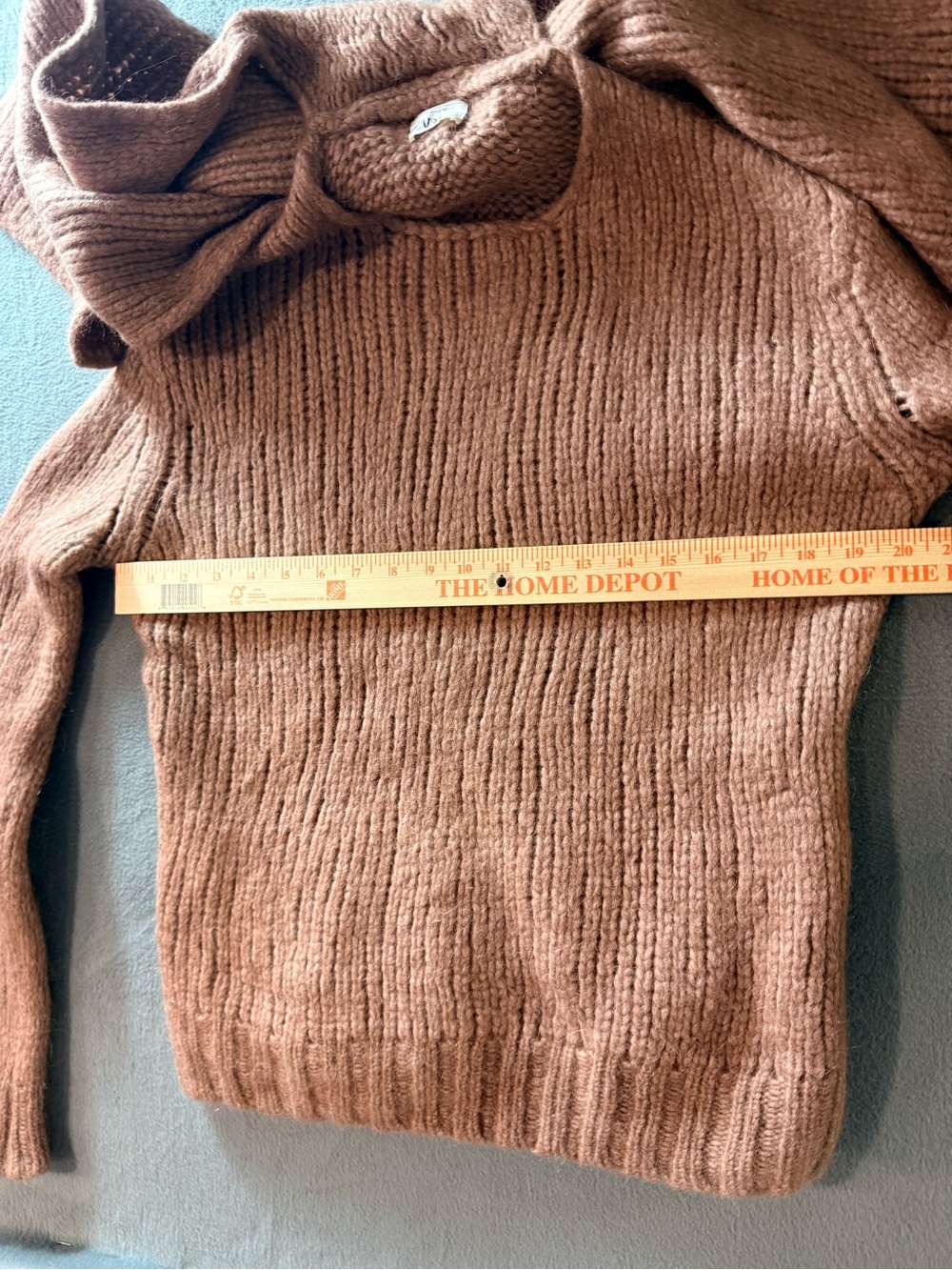 Zara - Cozy Knit Sweater with Attached Scarf in Camel Color - Picture 6 of 9